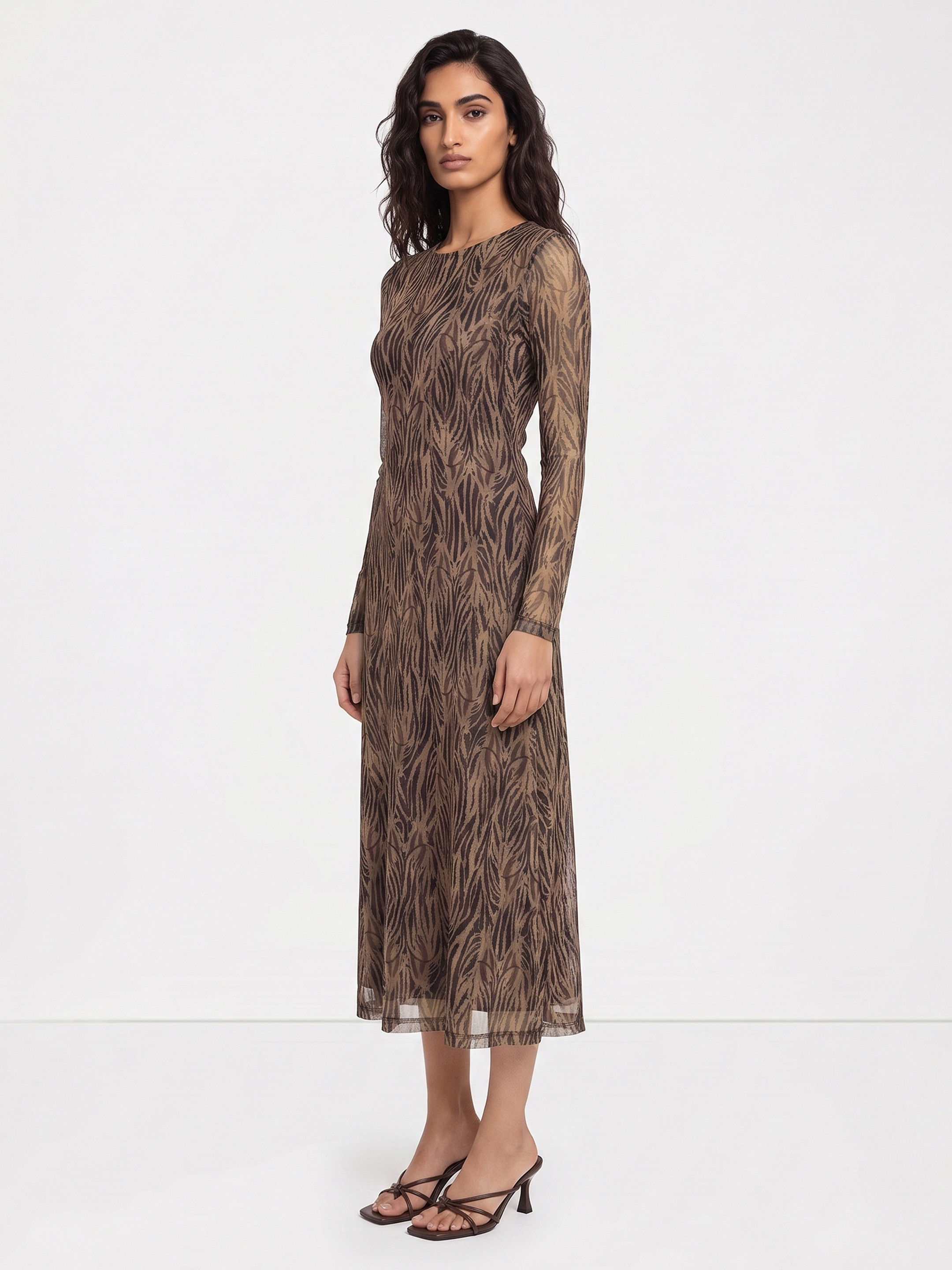 Kasia Brown Printed Dress