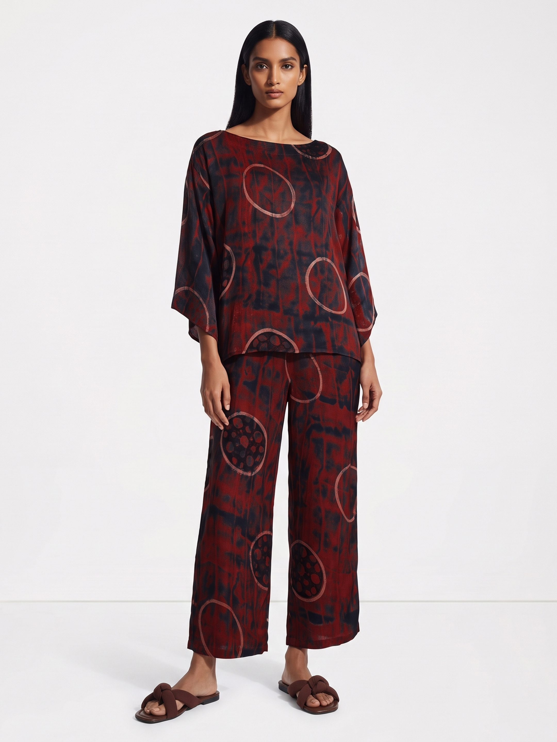 Maroon Anti Fit Top & Trouser