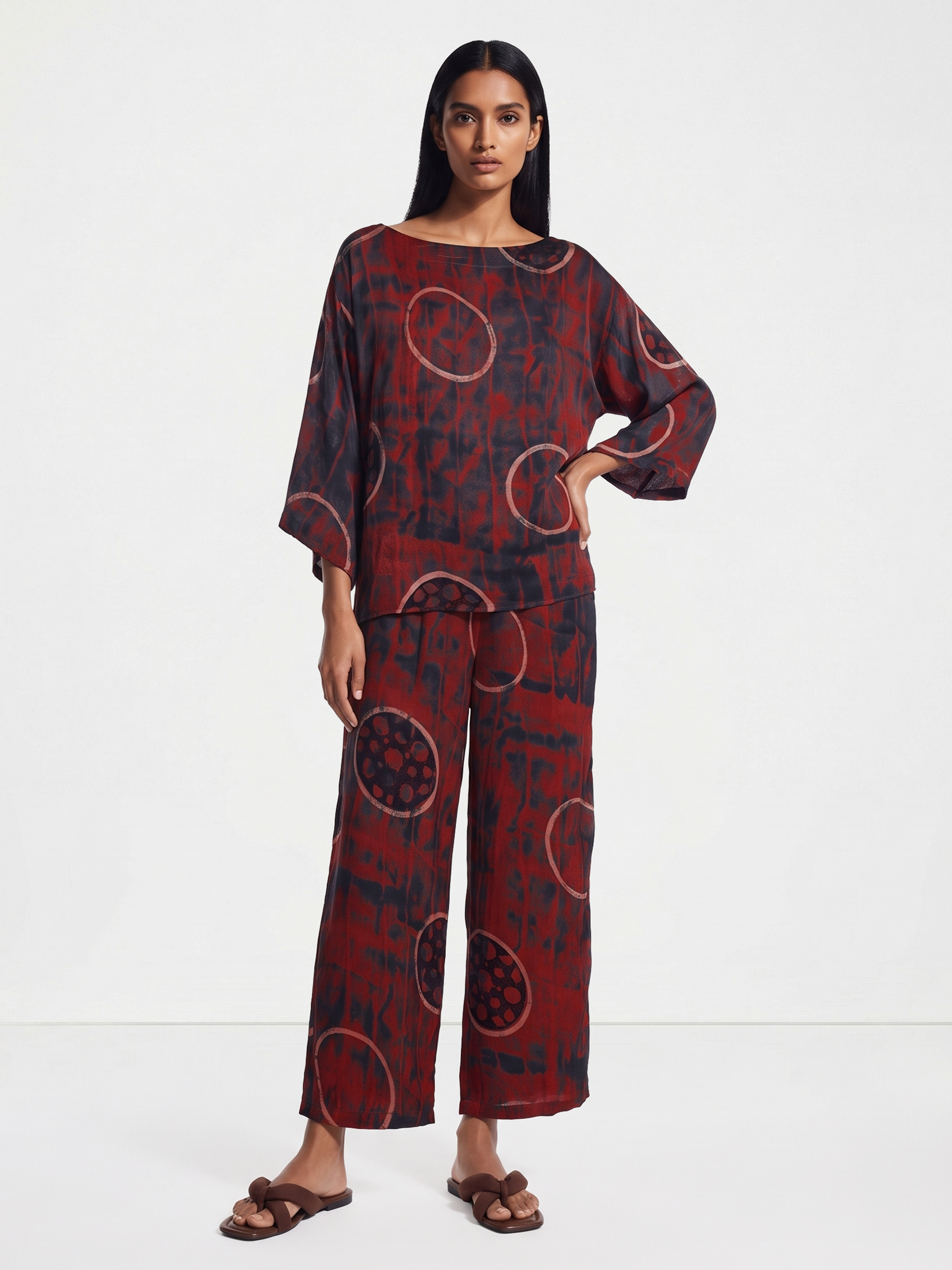 Maroon Anti Fit Top & Trouser