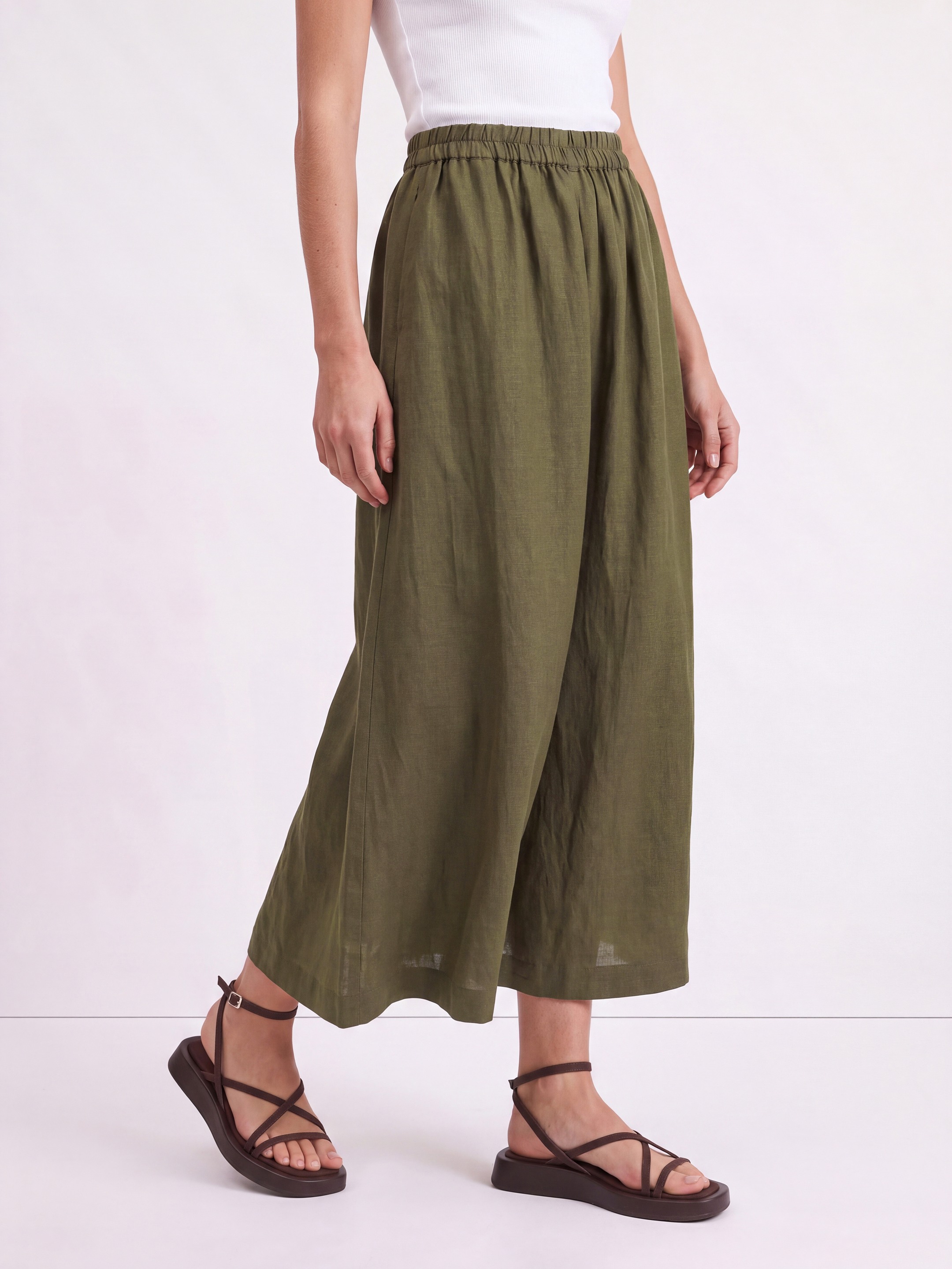Olive Linen Trouser