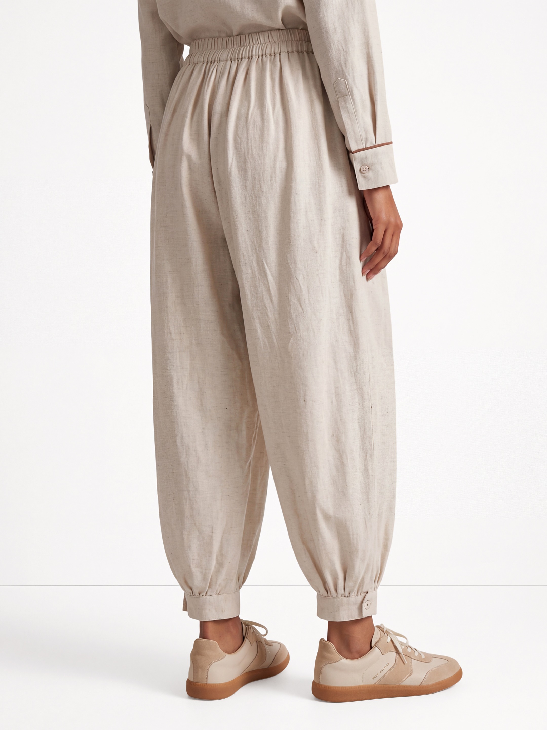 Beige Linen Trouser
