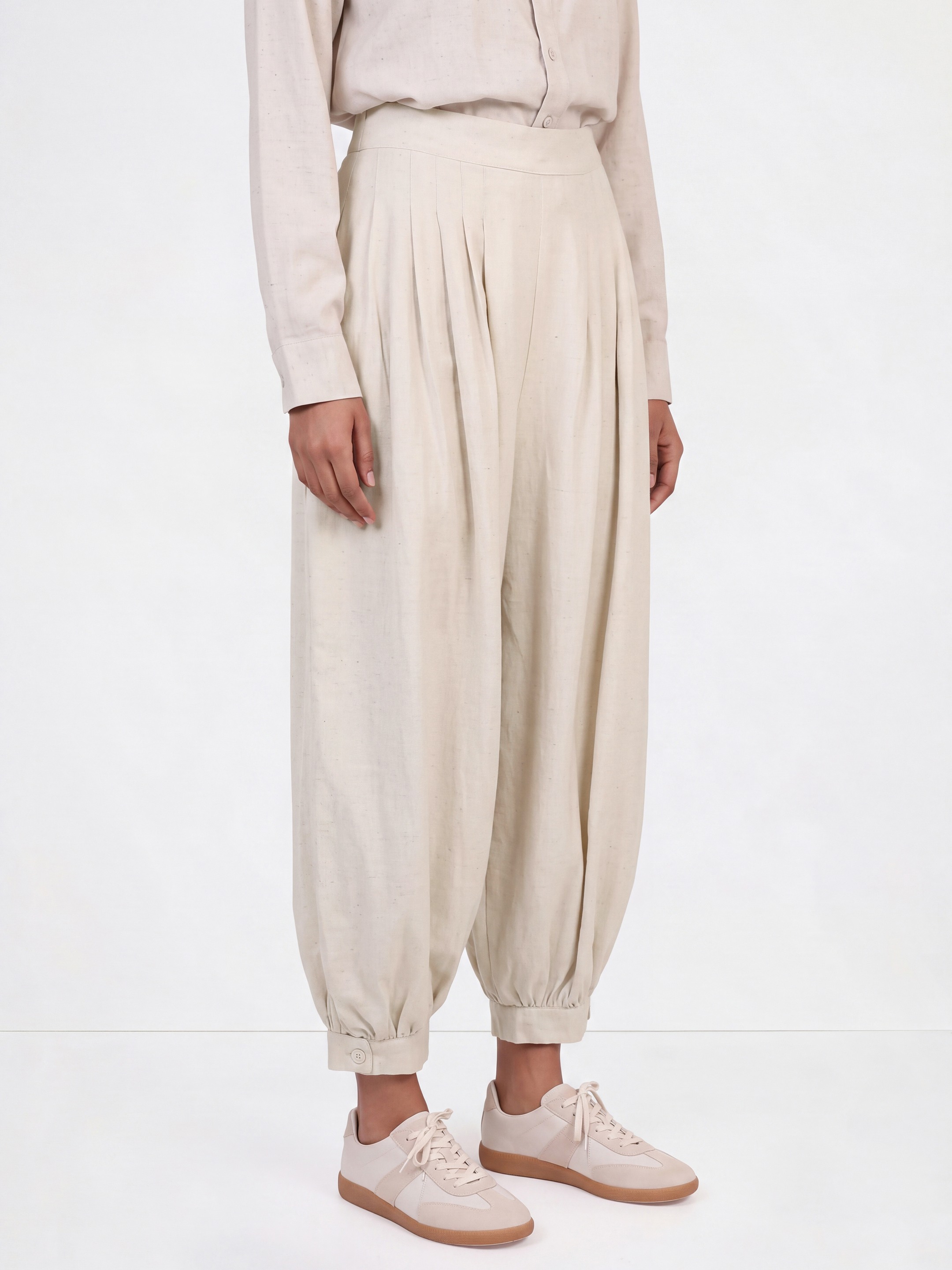 Beige Linen Trouser