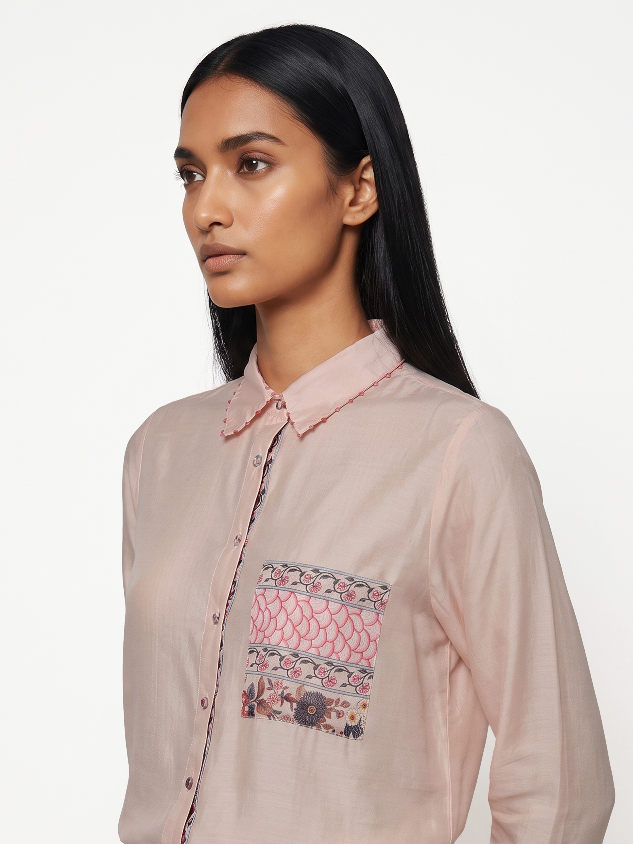 Peach Cotton Shirt