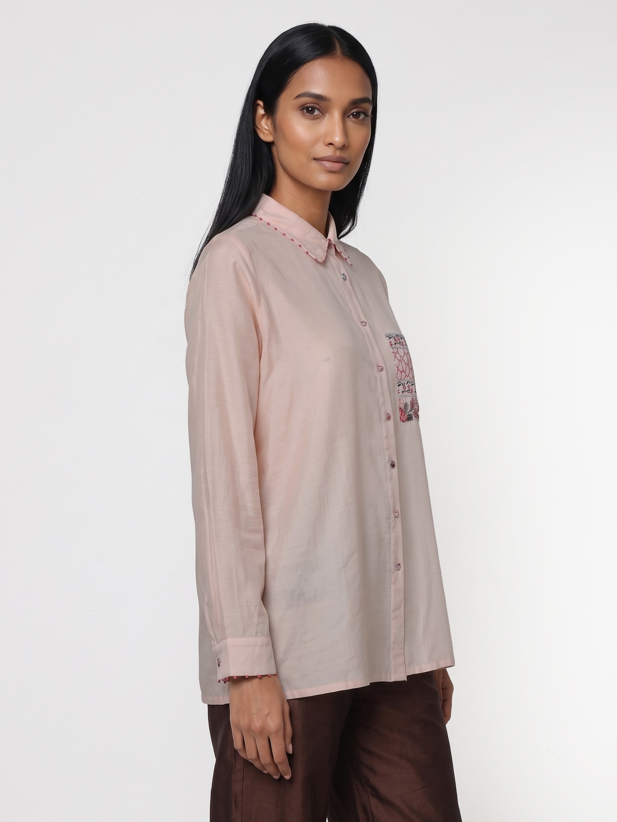 Peach Cotton Shirt