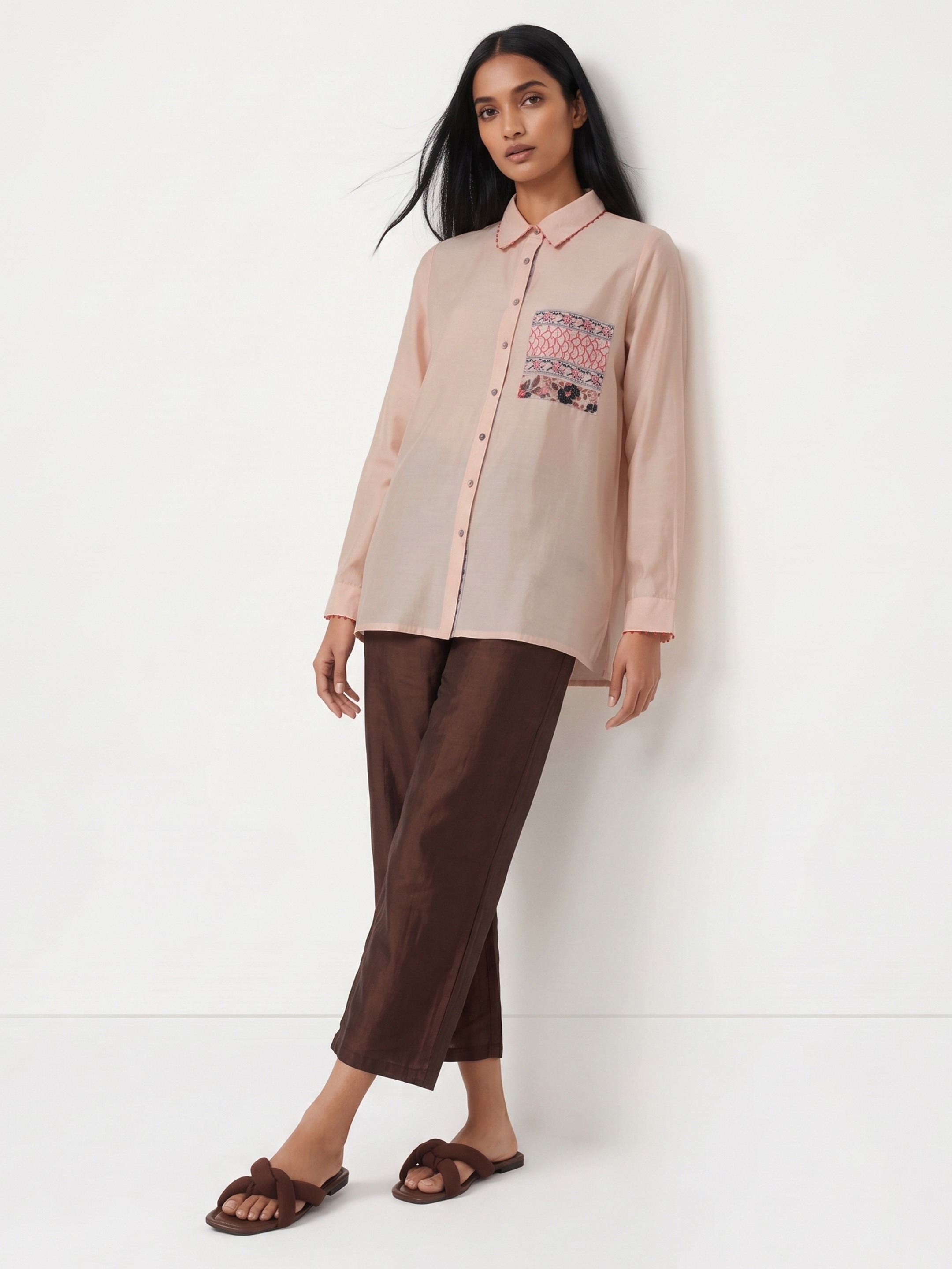 Peach Cotton Shirt