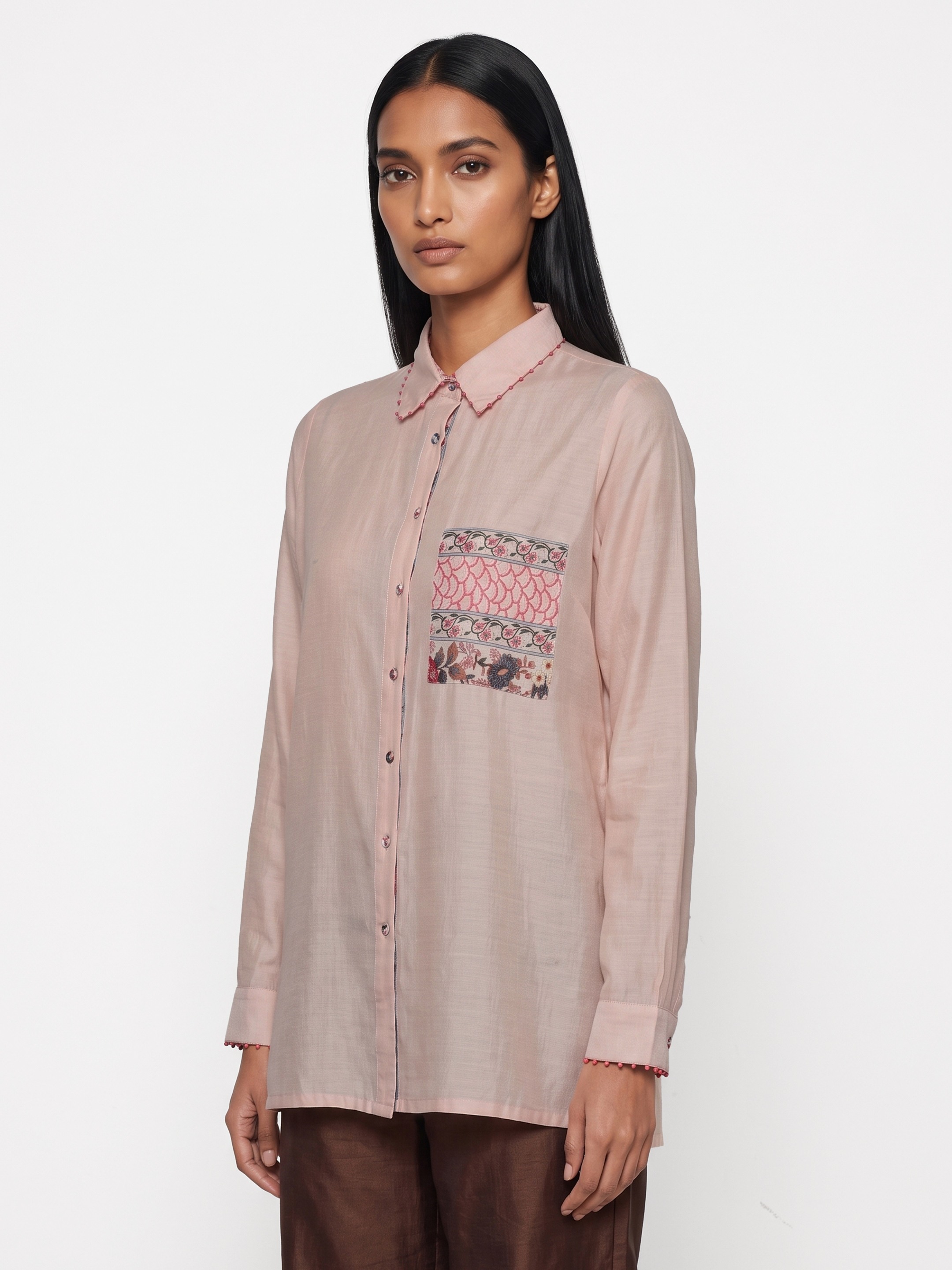 Peach Cotton Shirt