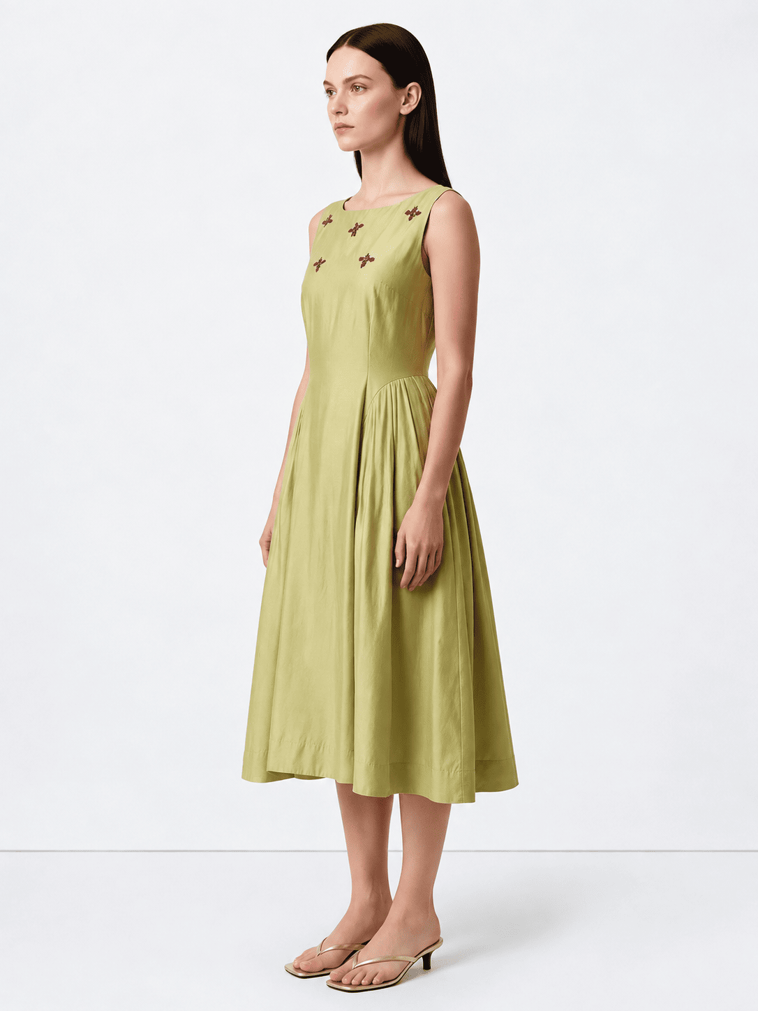 Sage Green Flared Dress