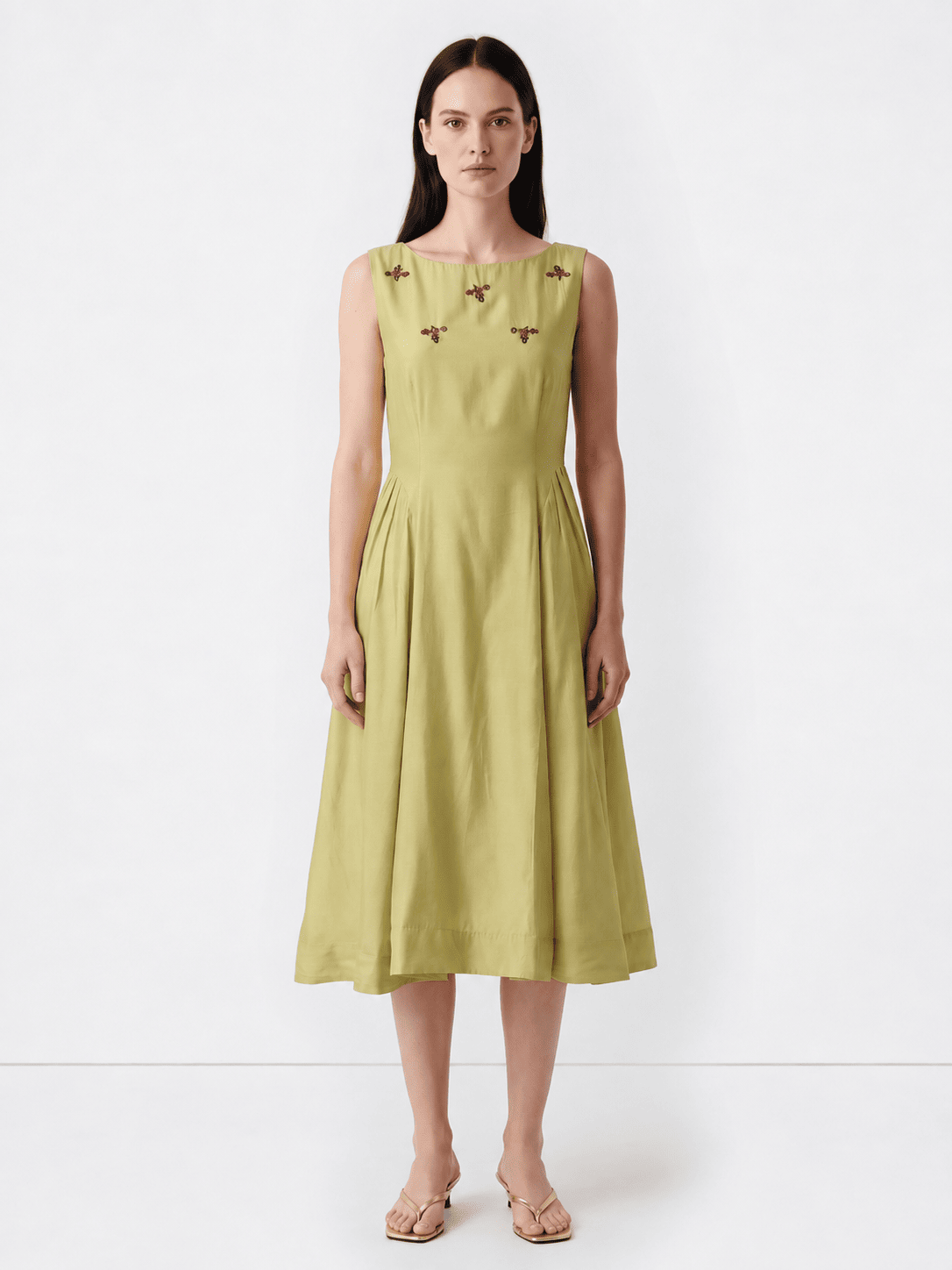 Sage Green Flared Dress
