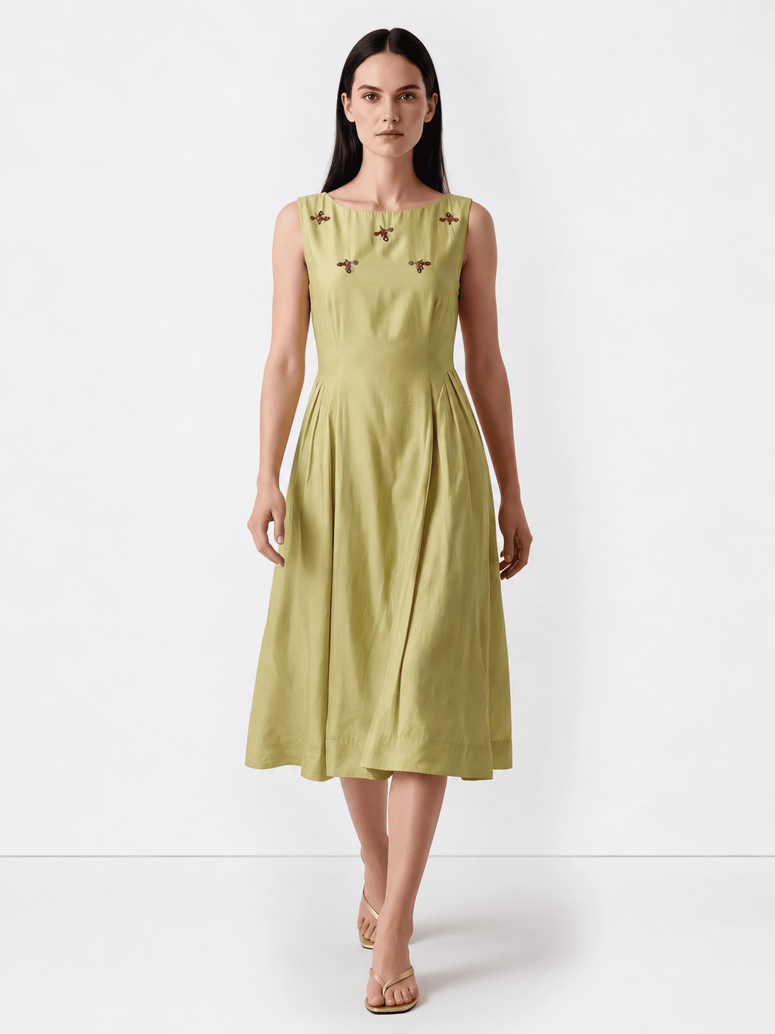 Sage Green Flared Dress