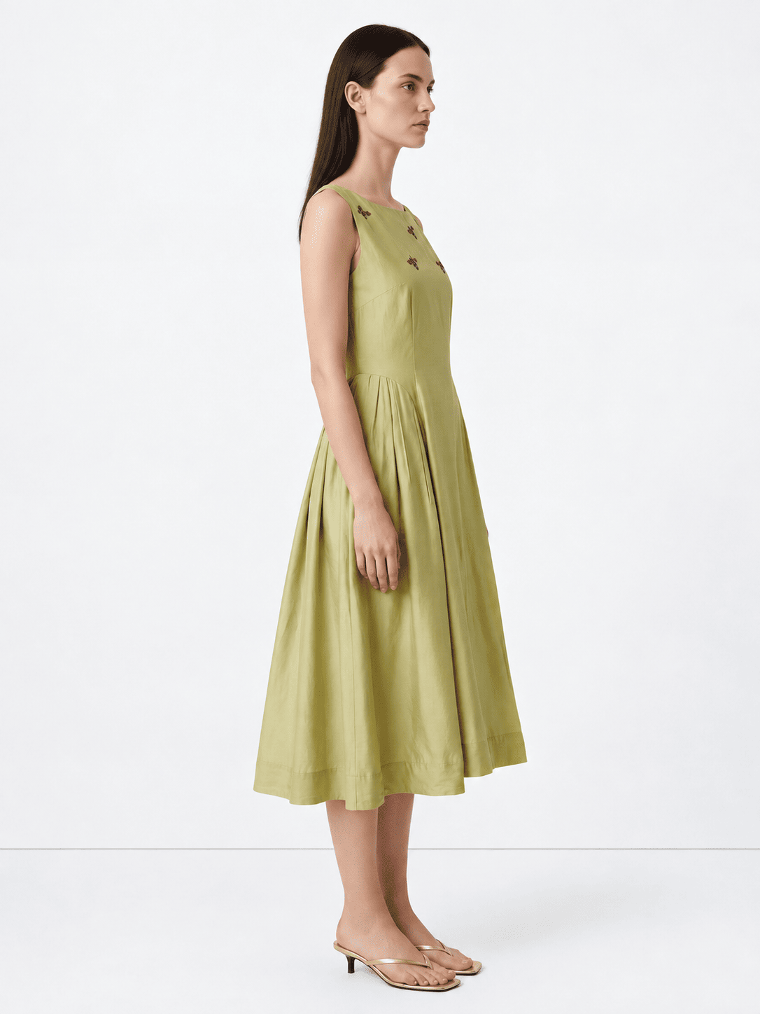 Sage Green Flared Dress