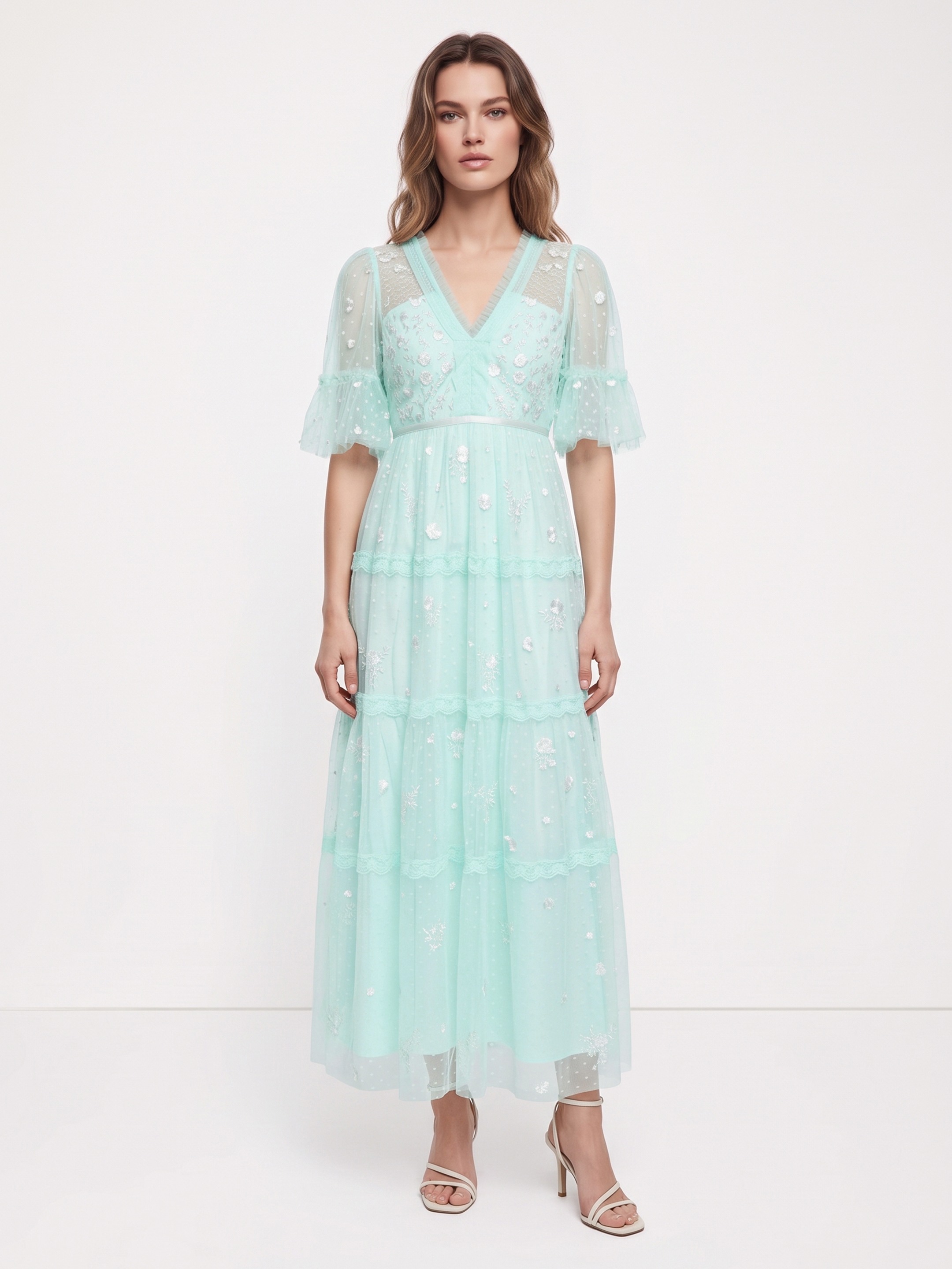 Emilie Mint Green Lace Dress