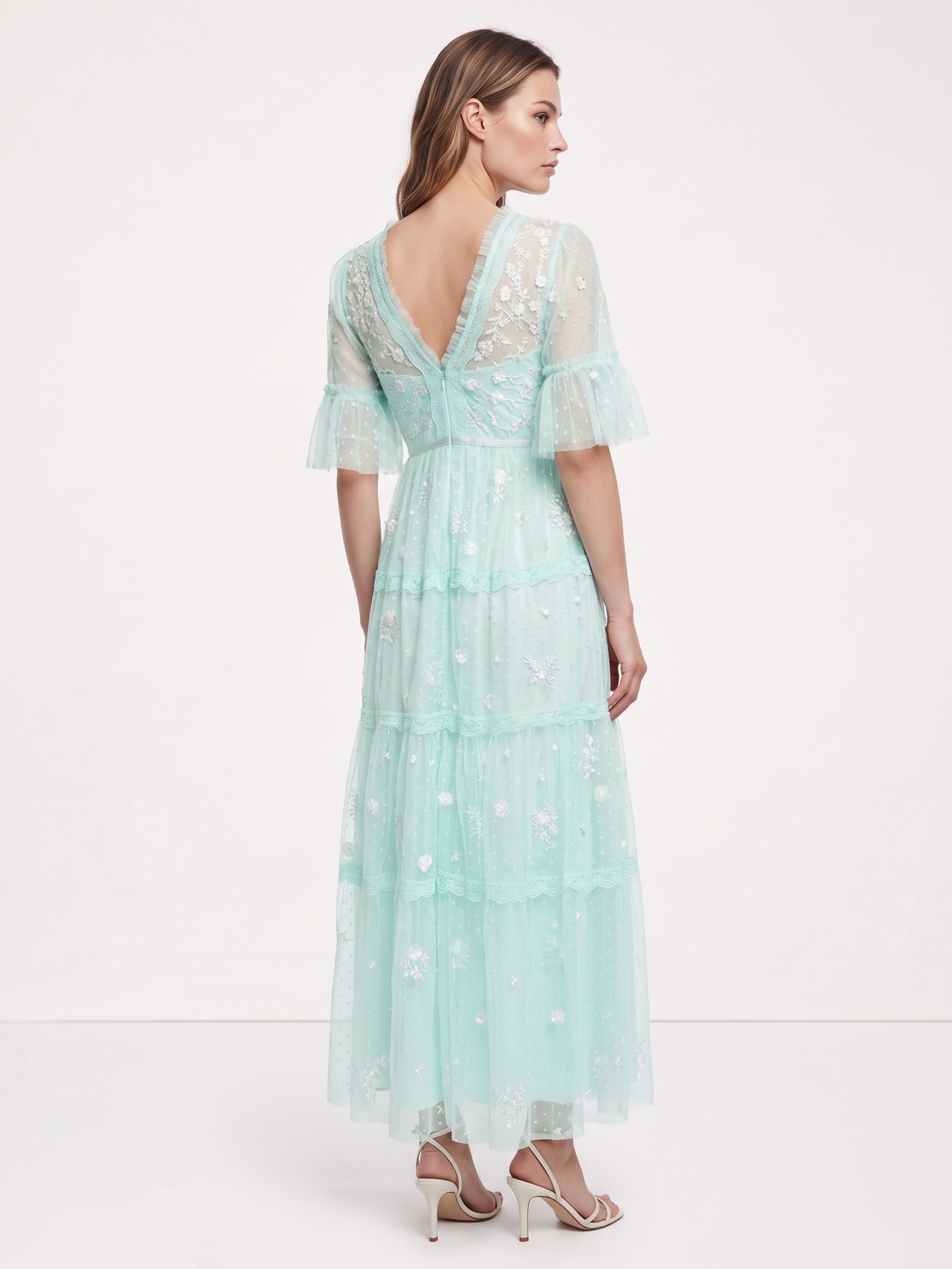 Emilie Mint Green Lace Dress