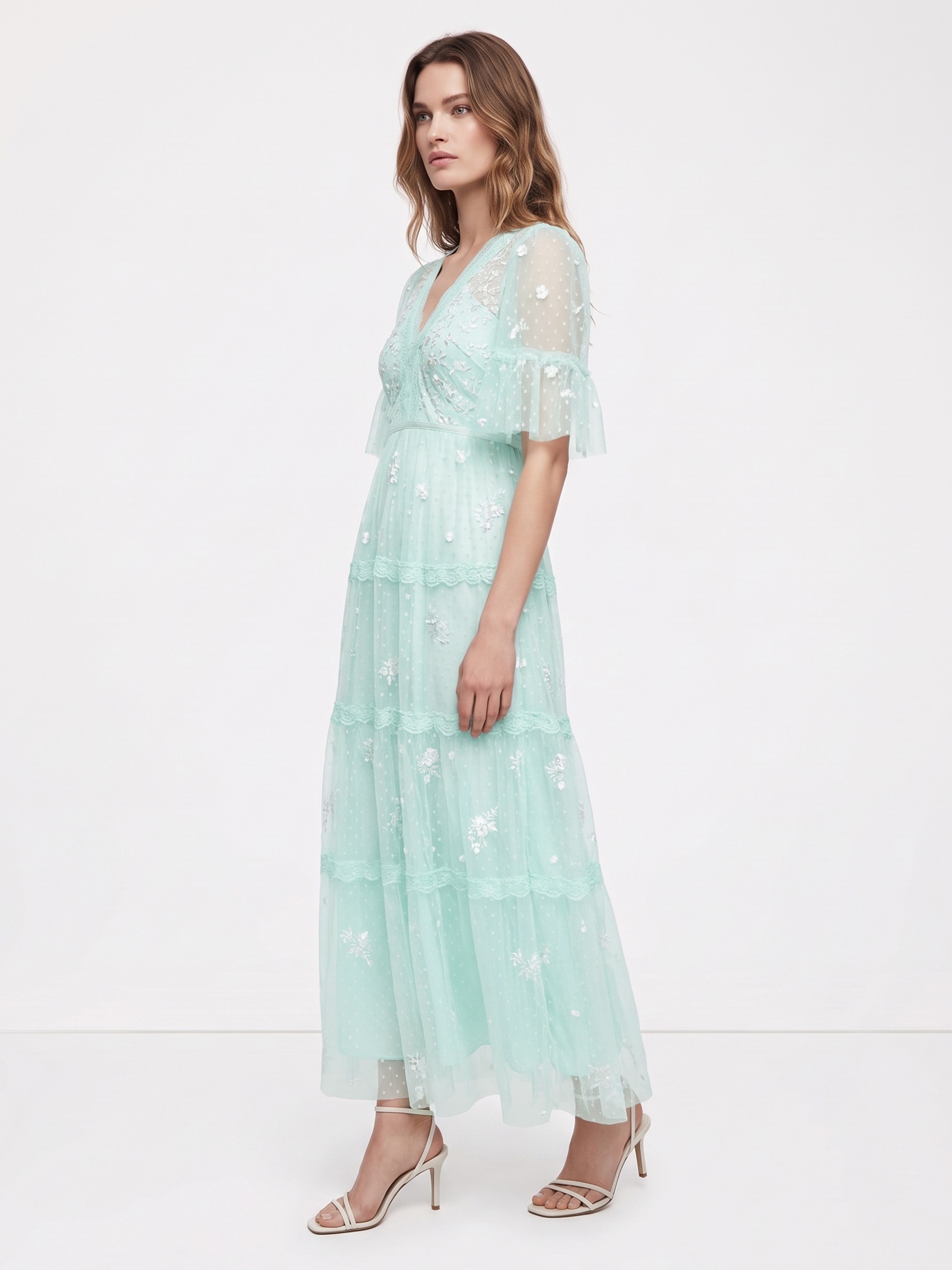 Emilie Mint Green Lace Dress