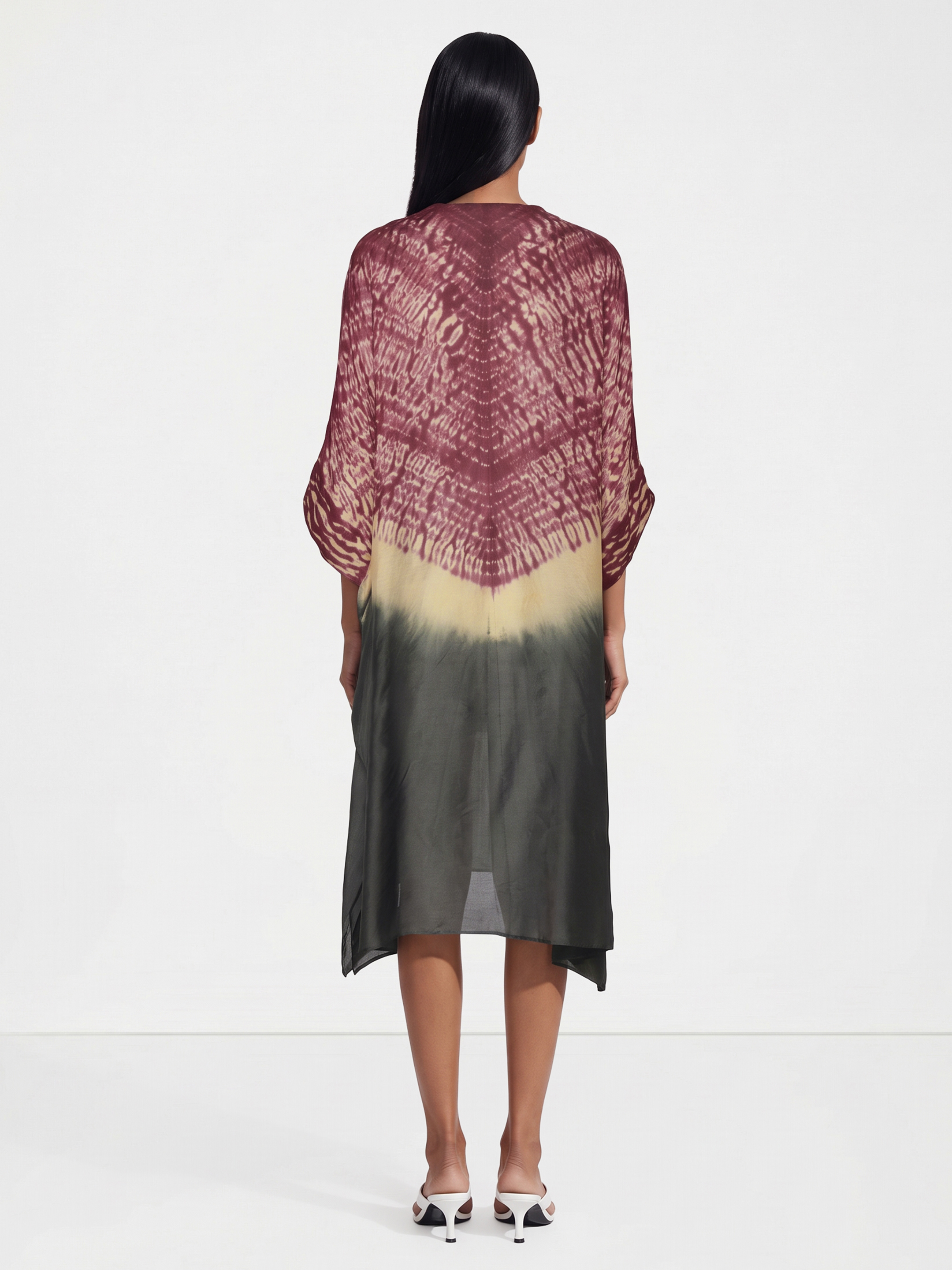 Wine Printed Kaftan