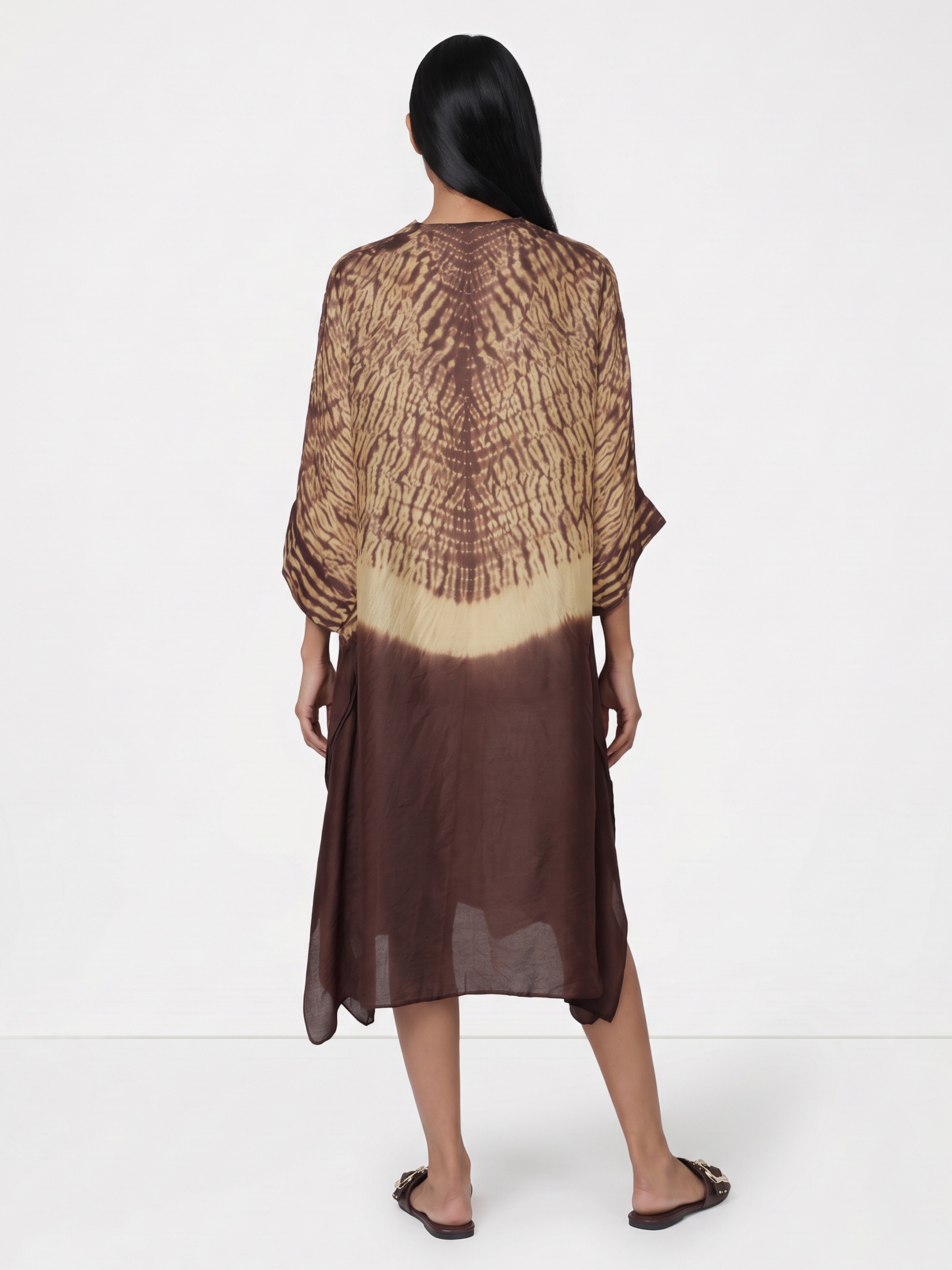 Brown Printed Kaftan