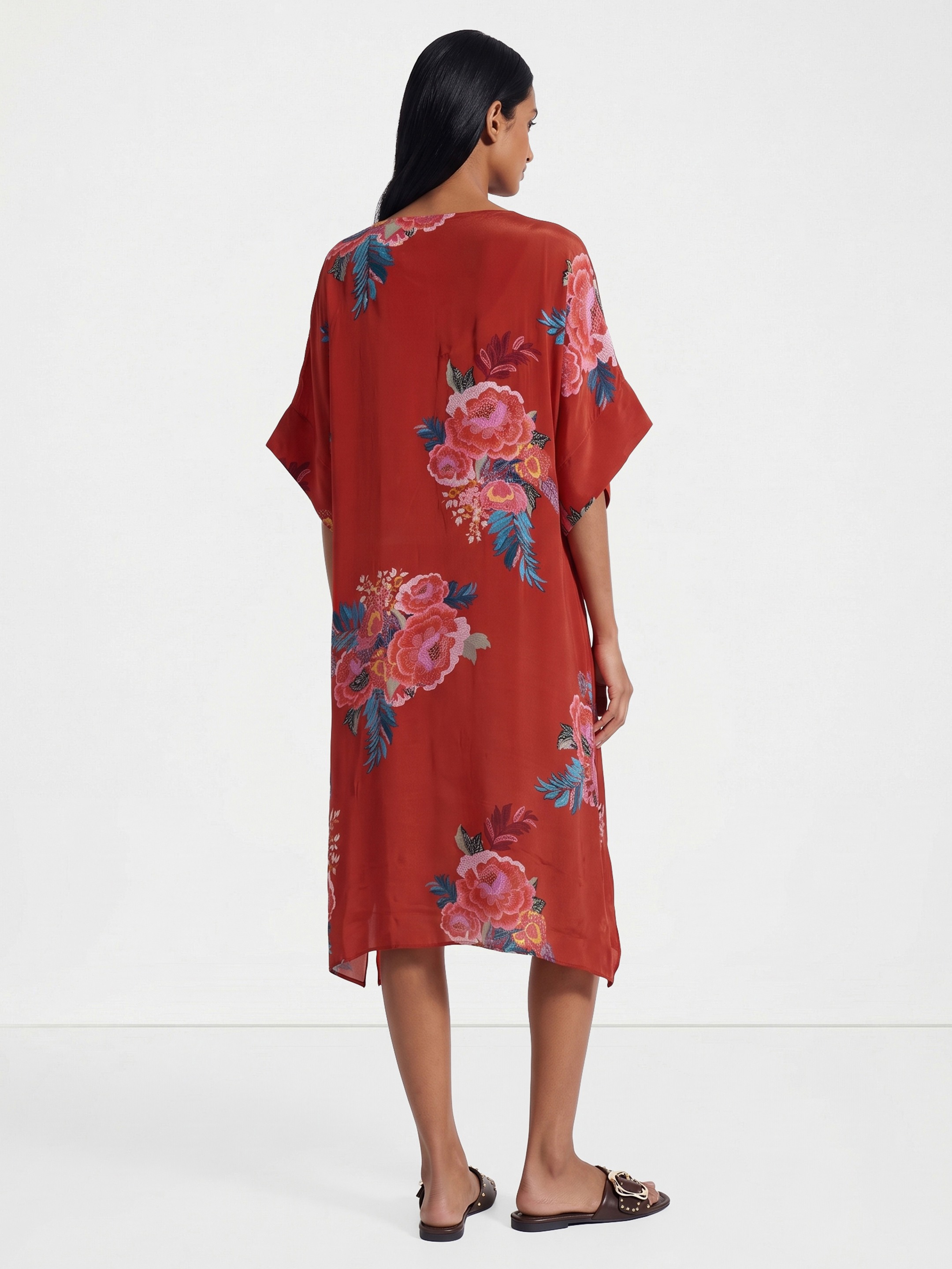 Maroon Printed Kaftan