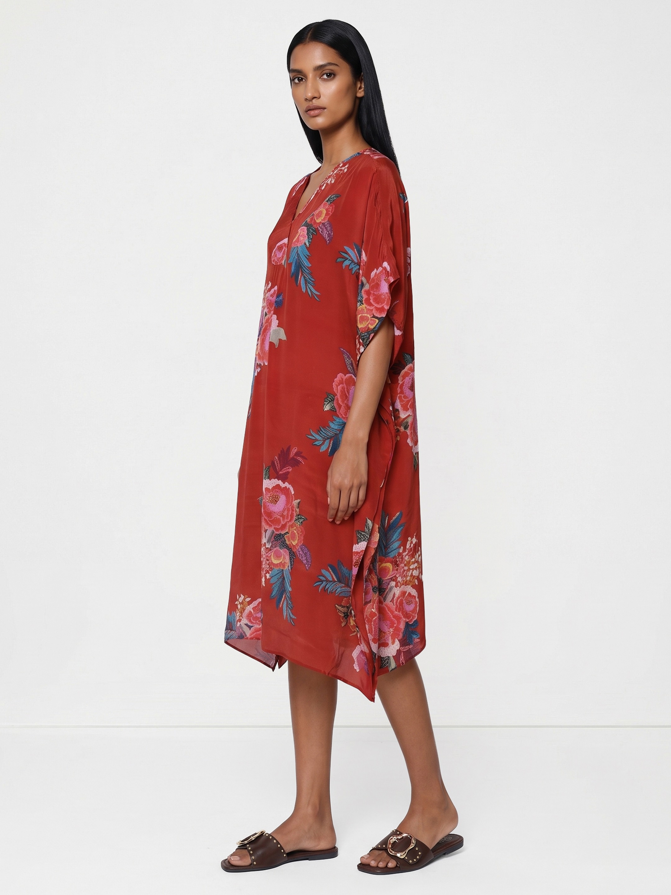 Maroon Printed Kaftan