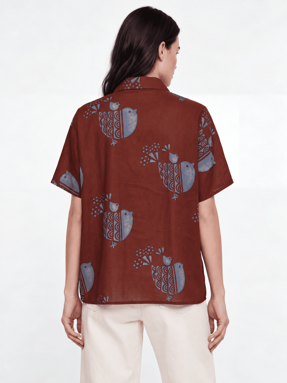 Red Buttoned Cotton Shirt