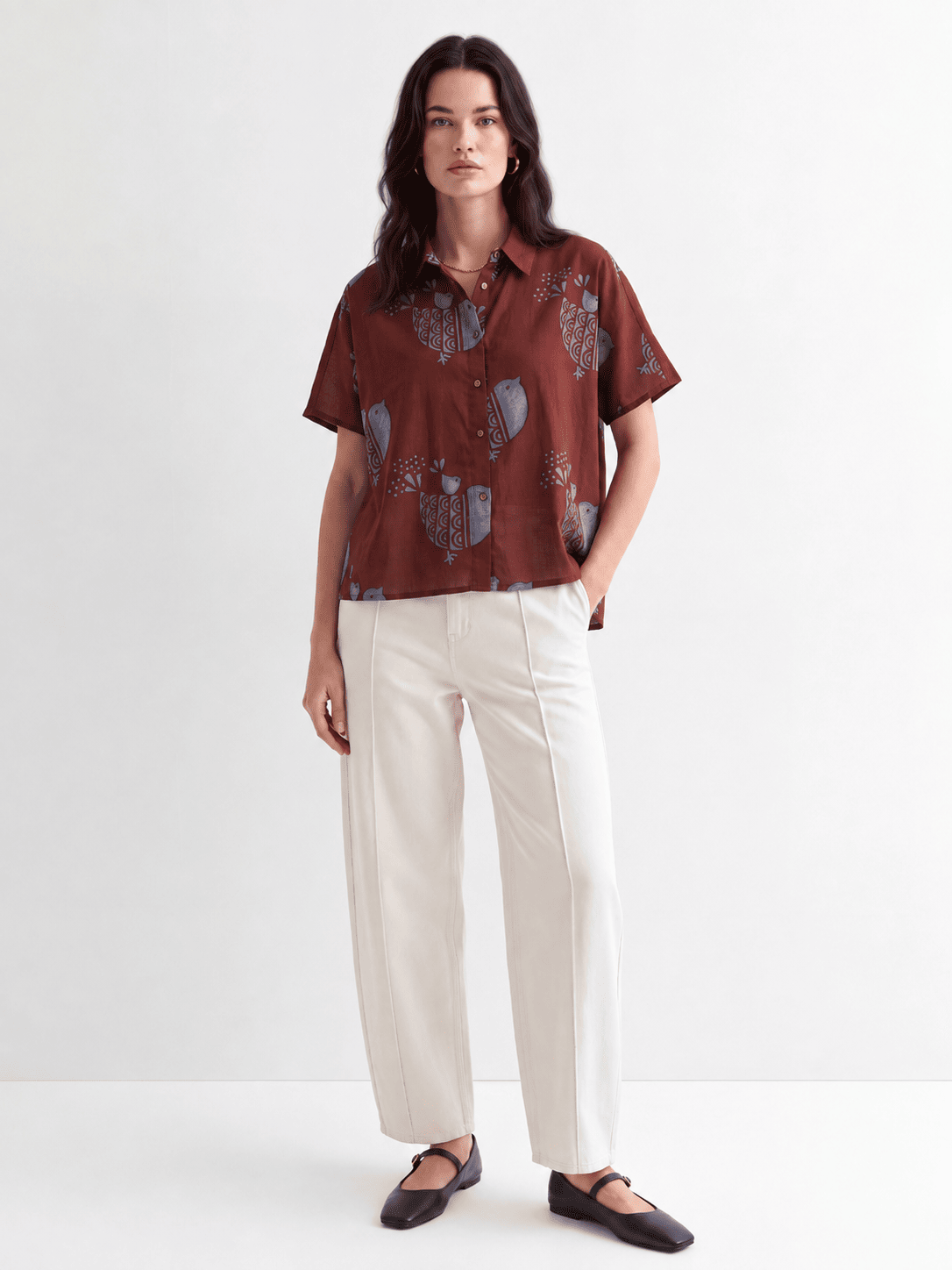 Red Buttoned Cotton Shirt
