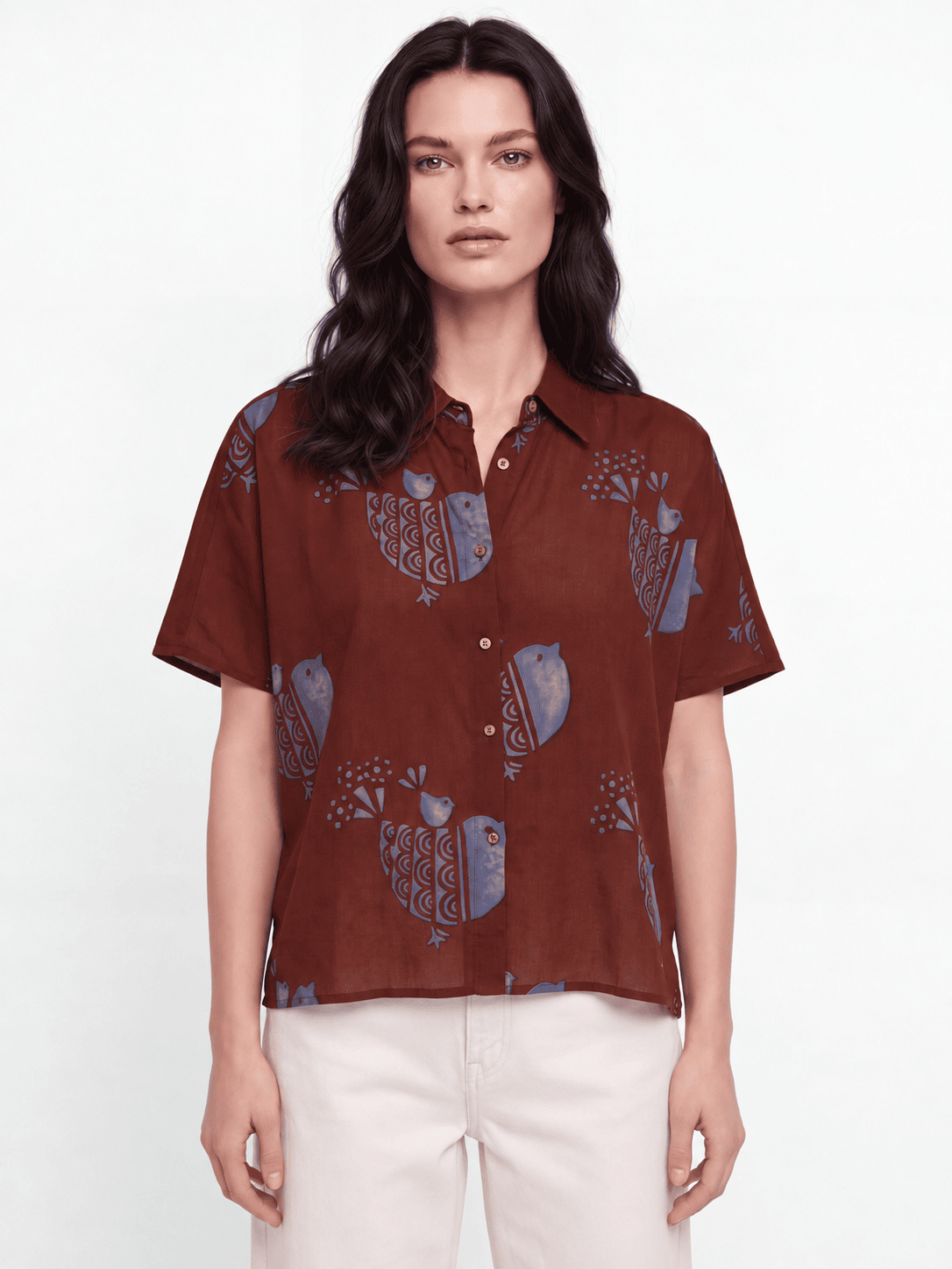 Red Buttoned Cotton Shirt