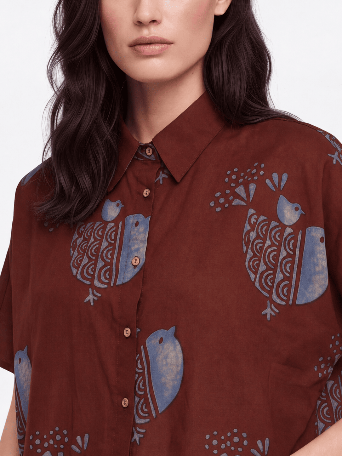 Red Buttoned Cotton Shirt