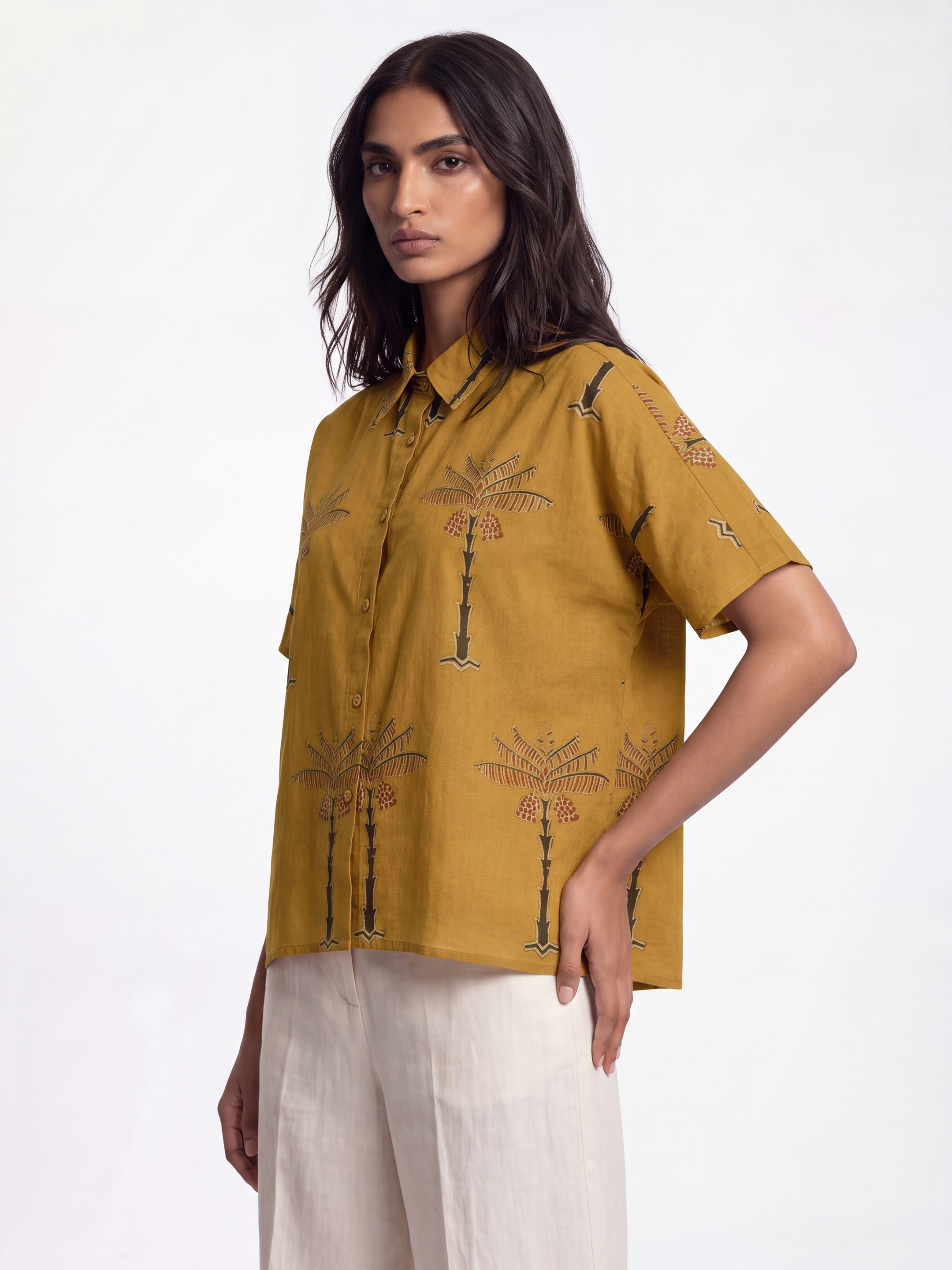 Yellow Buttoned Cotton Shirt