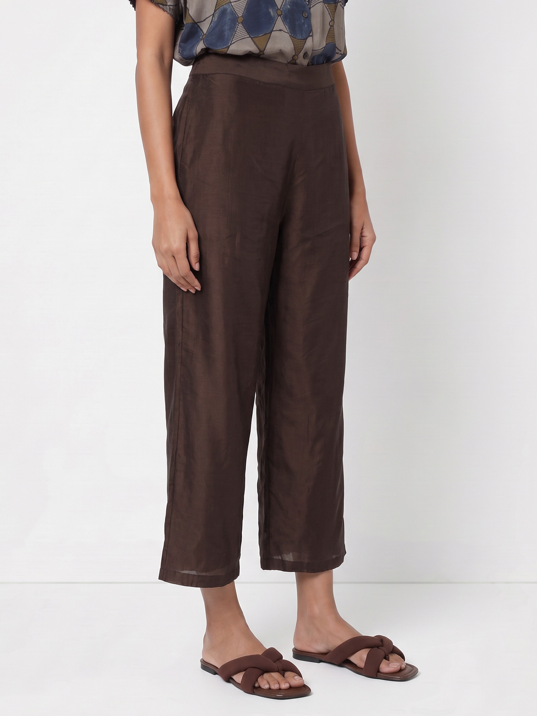 Brown Straight Trouser