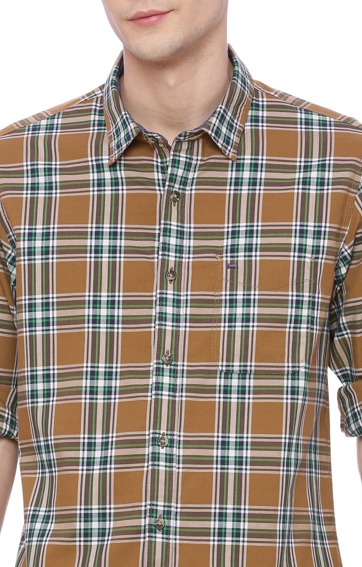 Basics | Brown Checked Casual Shirts 4