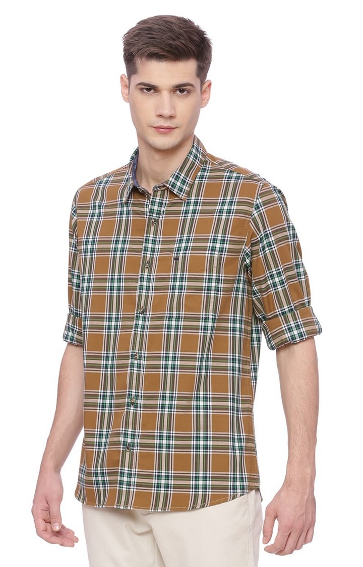 Basics | Brown Checked Casual Shirts 3