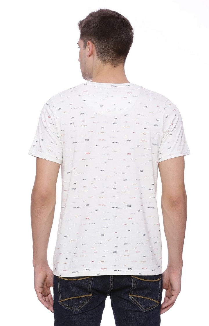 Basics | Men's Ecru Cotton Printed T-Shirt 2