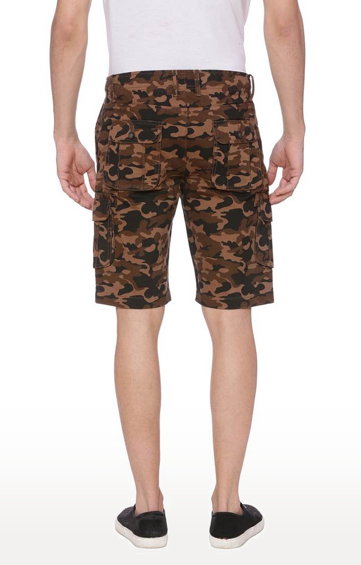 Basics | Men's Brown Cotton Camouflage Shorts 1