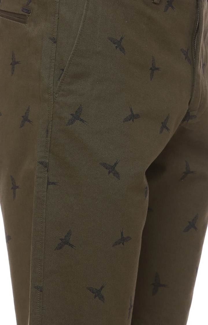 Basics | Men's Green Cotton Printed Shorts 4