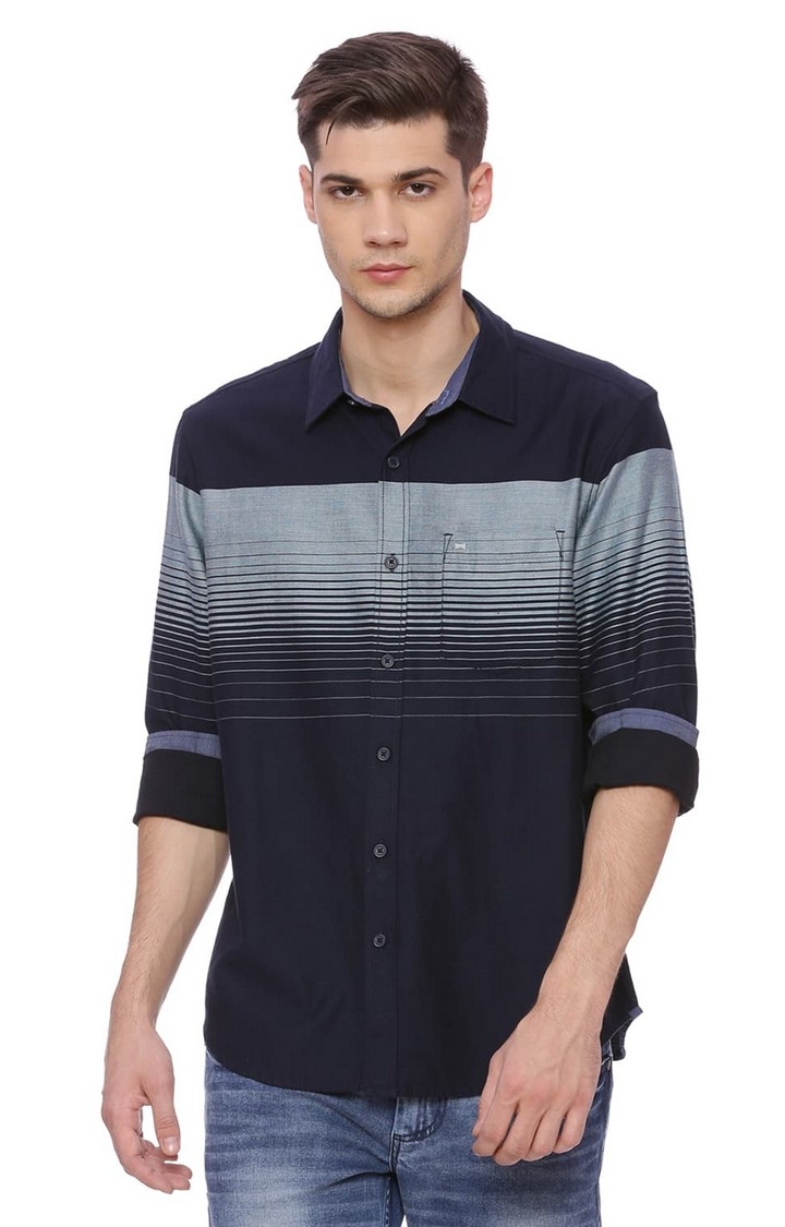 Basics | Blue Striped Casual Shirts 0