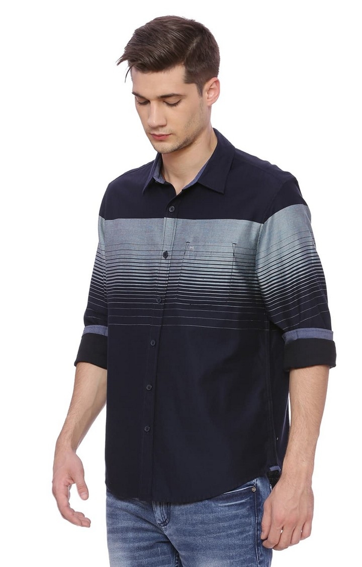 Basics | Blue Striped Casual Shirts 3