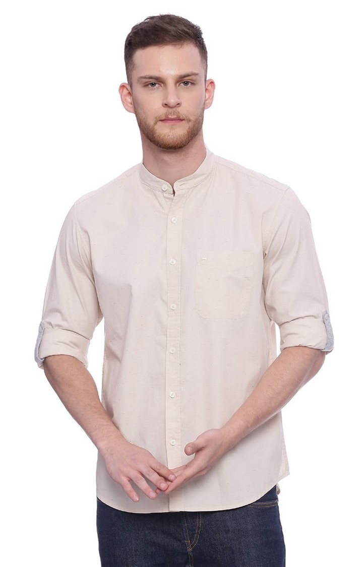 Basics | Beige Solid Casual Shirts 0