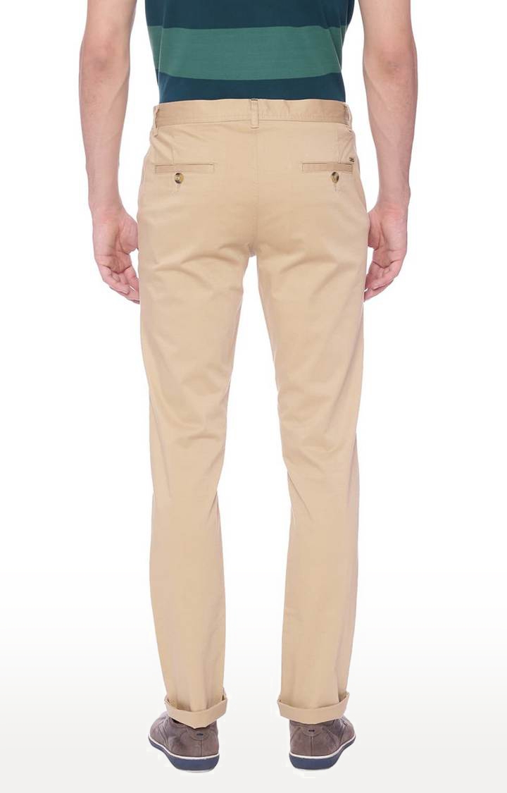 Basics | Men's Brown Cotton Blend Solid Chinos 0