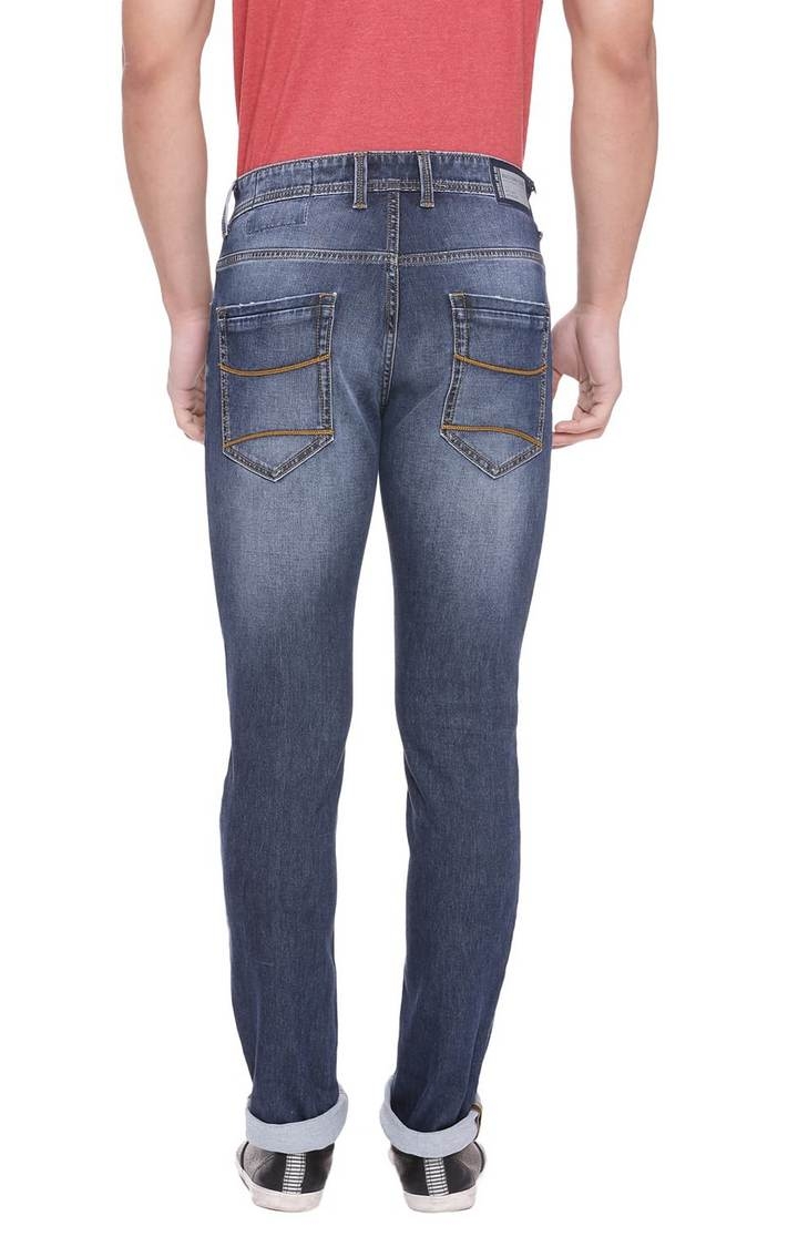 Basics | Men's Navy Cotton Solid Jeans 3