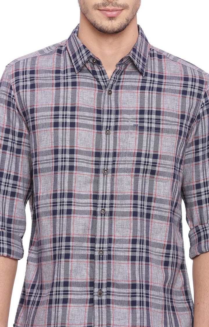 Basics | Beige Checked Casual Shirts 4