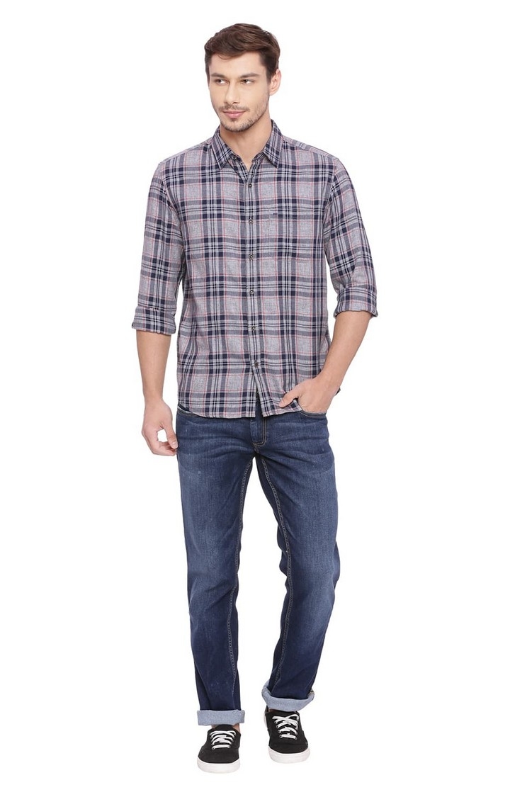 Basics | Beige Checked Casual Shirts 1