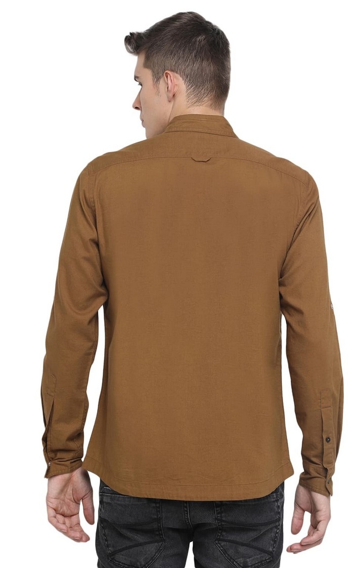 Basics | Brown Solid Casual Shirts 3