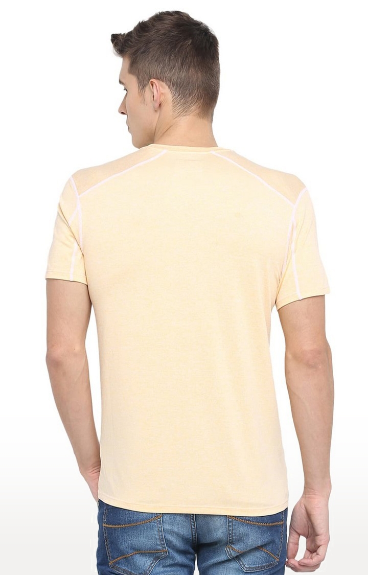 Basics | Men's Orange Polyester Solid T-Shirt 1