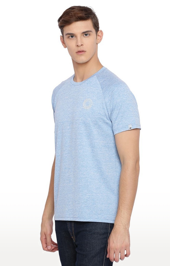 Basics | Men's Blue Polyester Solid T-Shirt 0
