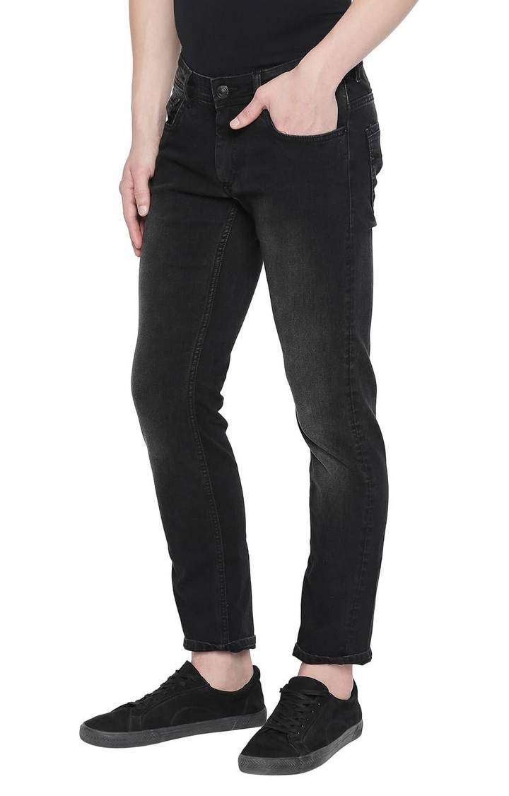 Basics | Men's Black Cotton Blend Solid Jeans 3