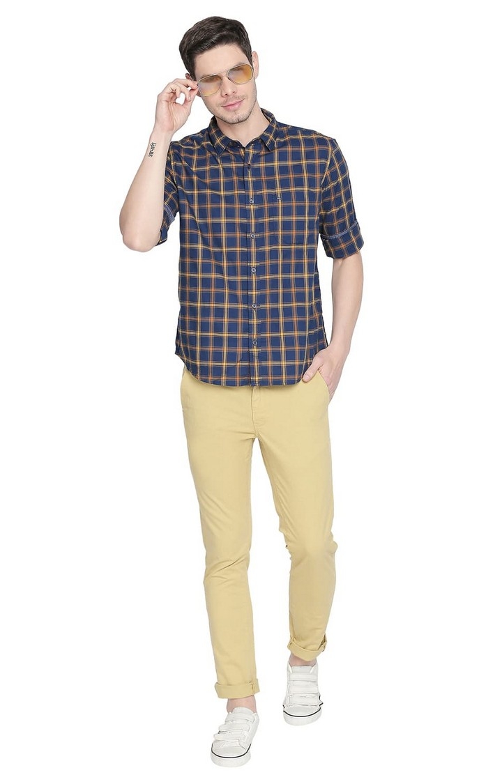 Basics | Yellow Checked Casual Shirts 1