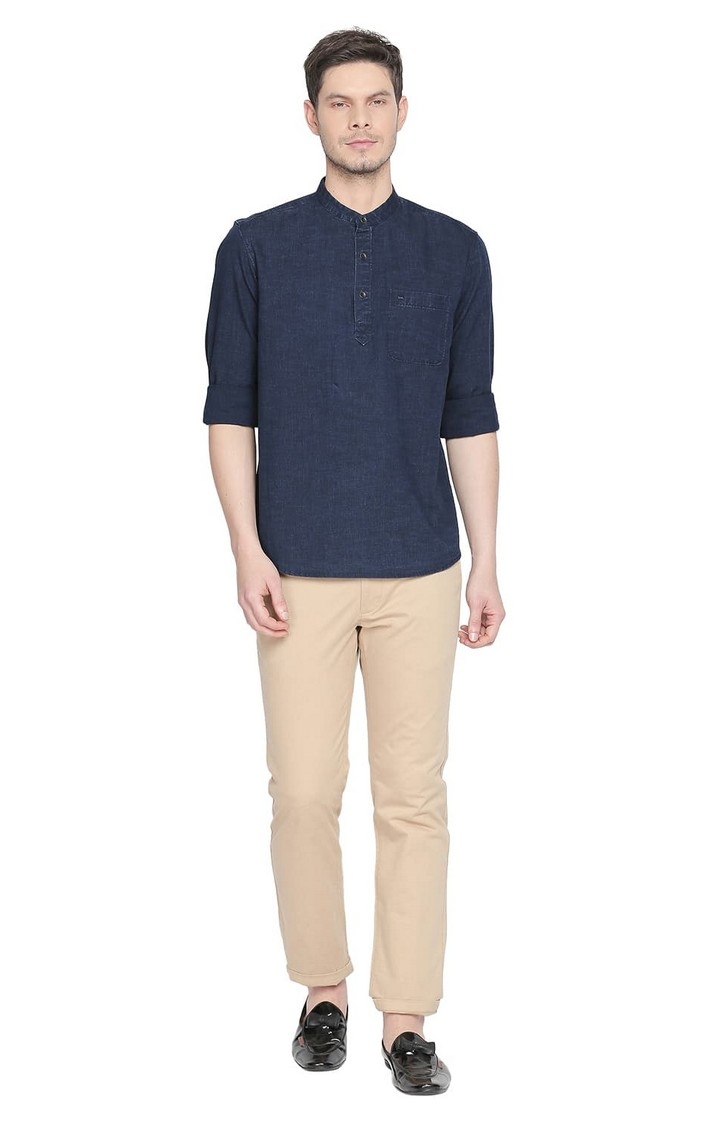 Basics | Blue Solid Casual Shirts 1