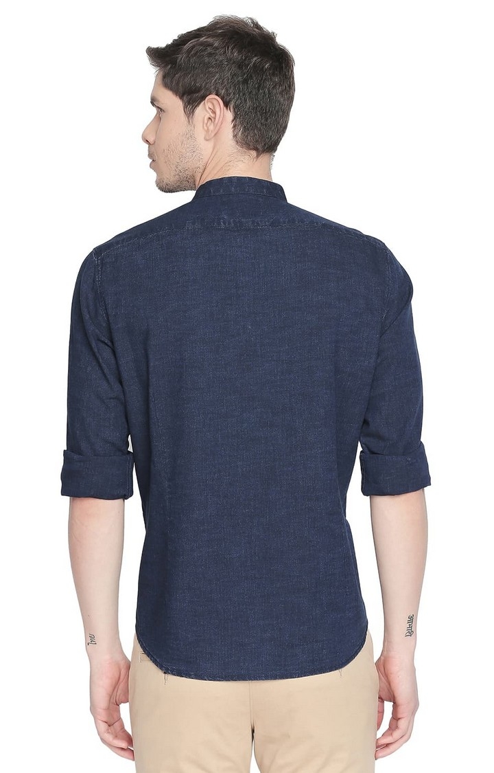 Basics | Blue Solid Casual Shirts 2