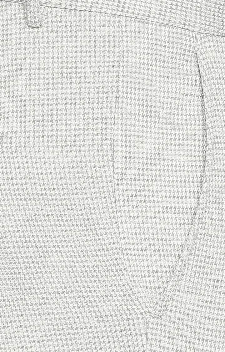 Basics | Men's Light Grey Polyester Solid Chinos 4