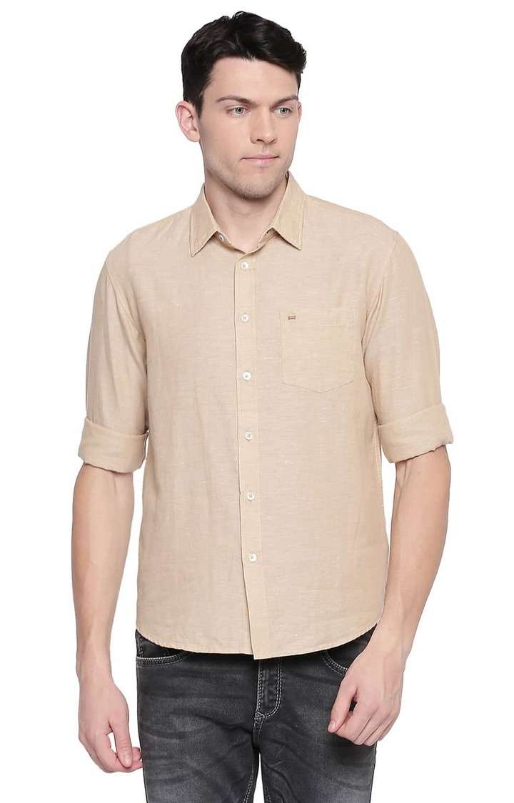 Brown Solid Casual Shirts