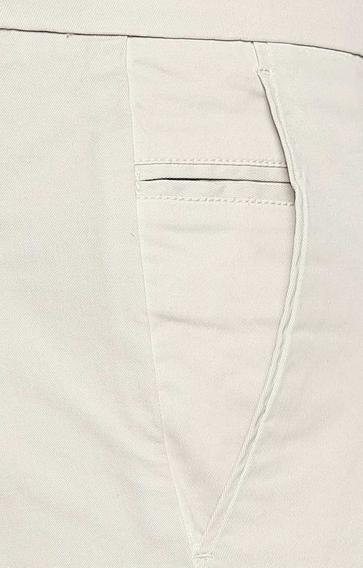 Basics | Men's Beige Cotton Blend Solid Shorts 4