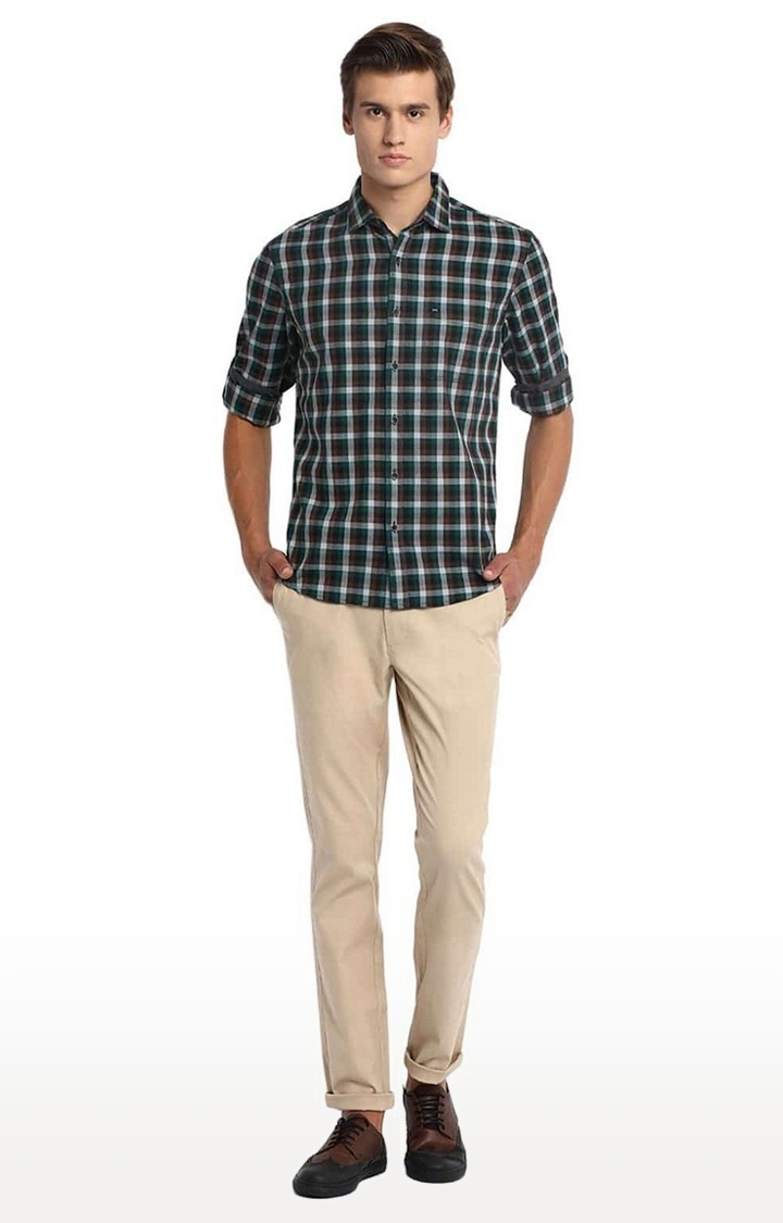 Basics | Green Checked Casual Shirts 0